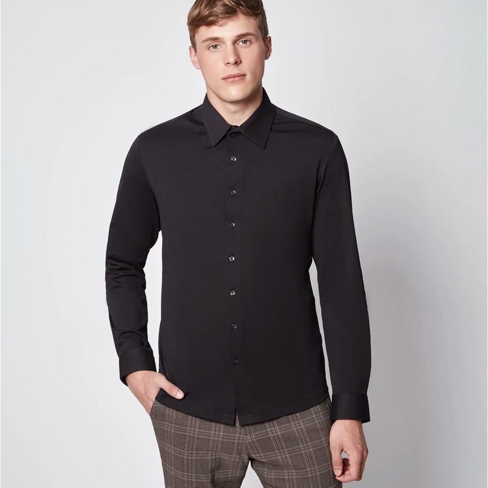 Projek Raw Men's Long Sleeve Modern Fit Vegan Button Down Shirt